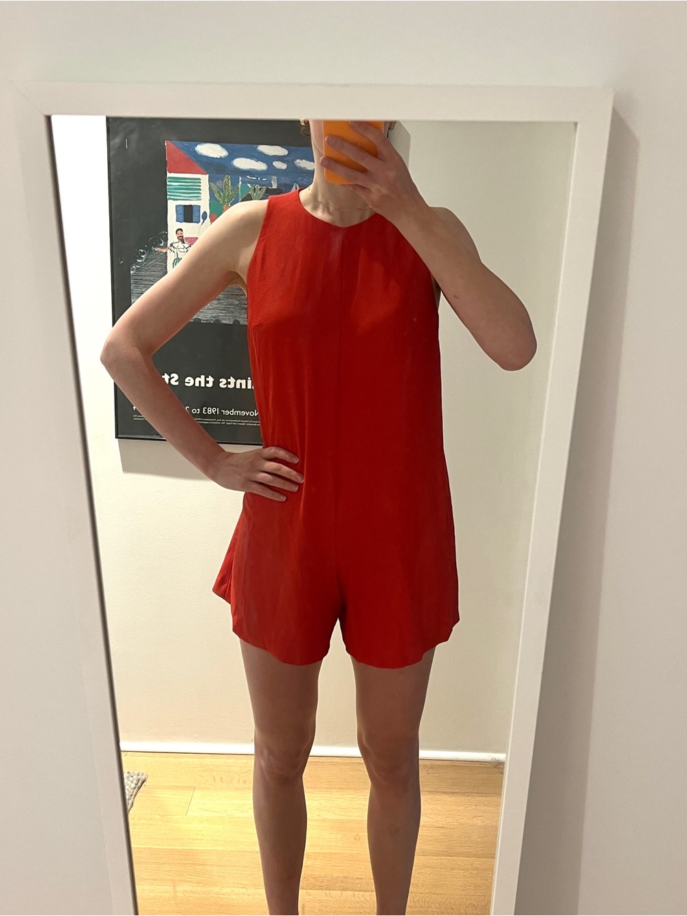French Connection Bright Red Sleeveless Romper